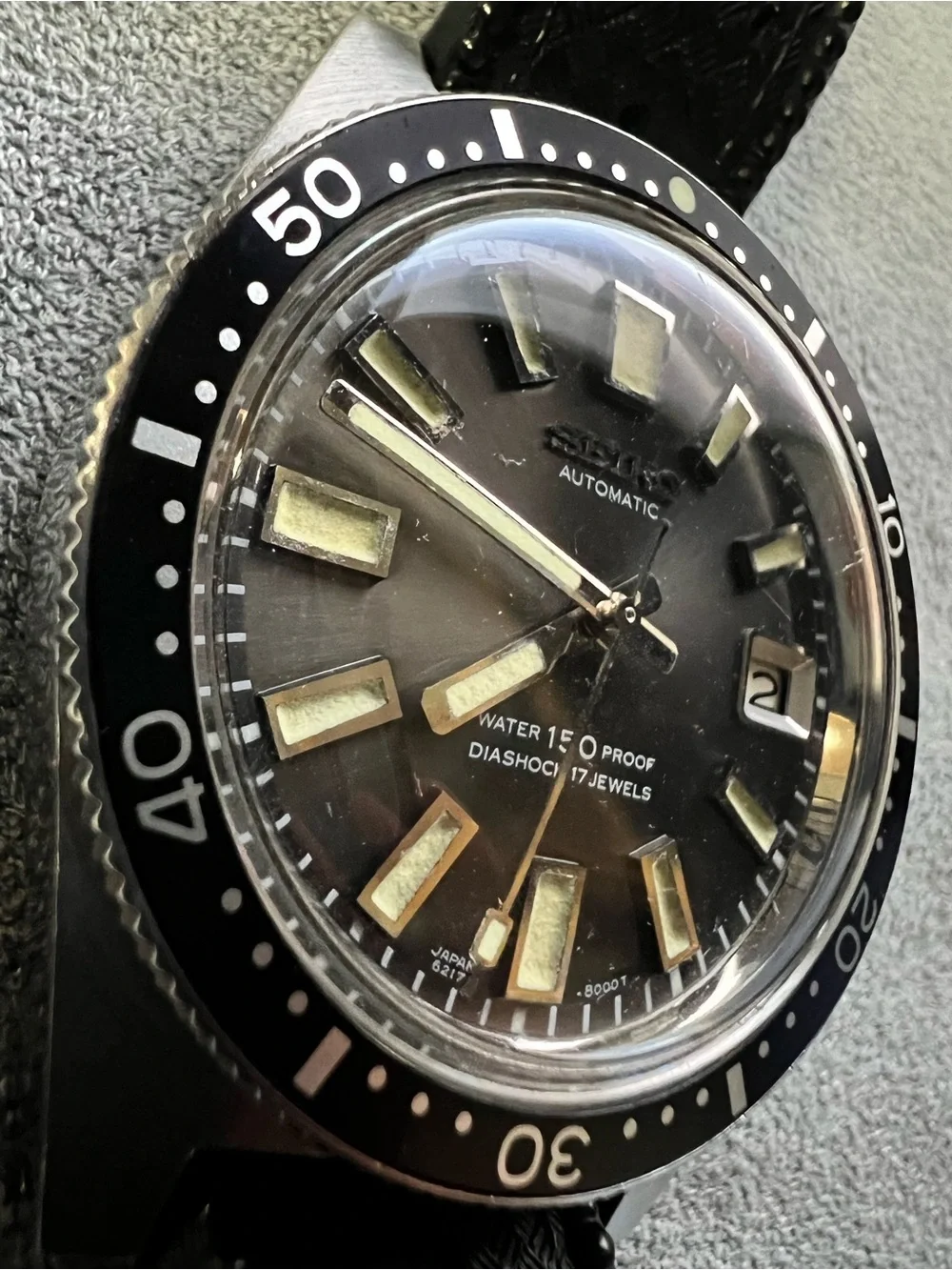 Vintage June 1966 Seiko 62MAS Diver 6217-8001 Big Crown Dolphin Back